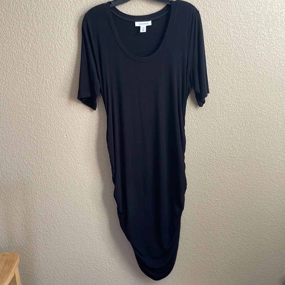 Maternity dress and maternity sweater